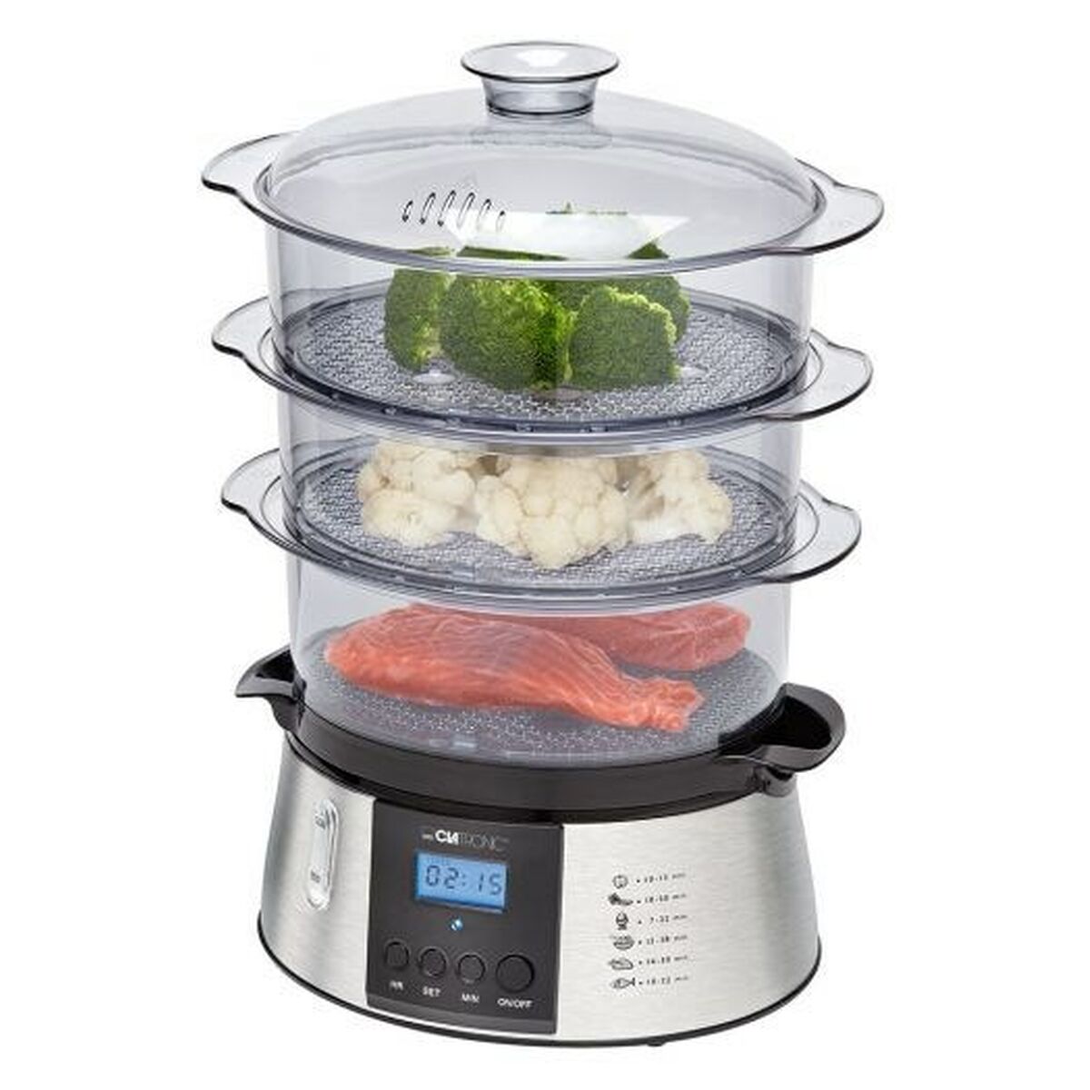 Maddamper Clatronic DG 3547 inox Sort Gennemsigtig 800 W