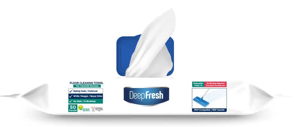 DeepFresh Mop / Gulvrensningsklude – 50 stk – Sæbeduft – Klar til brug